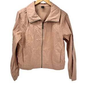 prAna Lookout Jacket Womens Large Champagne Pink Cropped Full Zip + Pockets